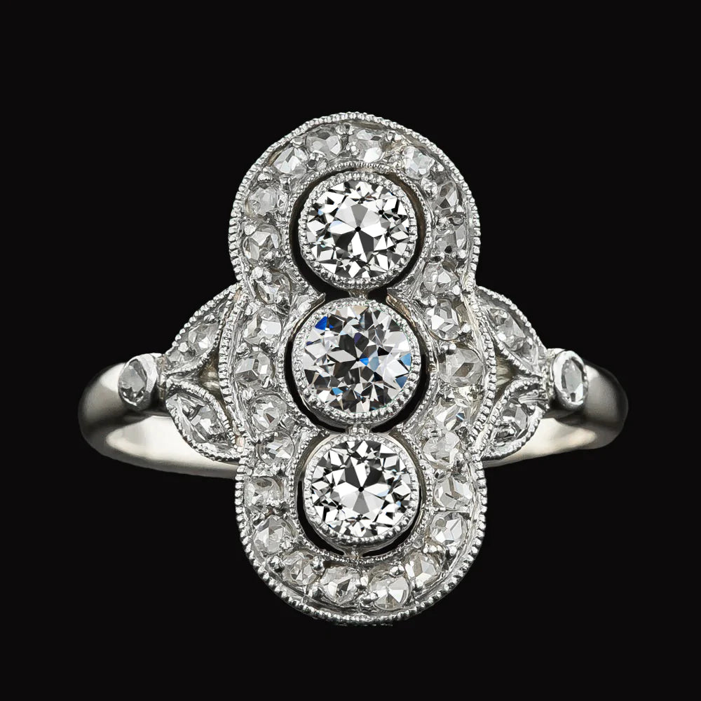 Like La Belle Epoque Jewelry Halo Old Miner Genuine Diamond Milgrain Ring