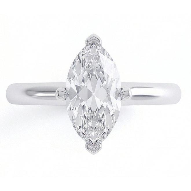 Marquise Cut 1.50 Ct Solitaire Real Natural Earth Mined Diamond ( Not Lab Grown ) Wedding Ring White Gold