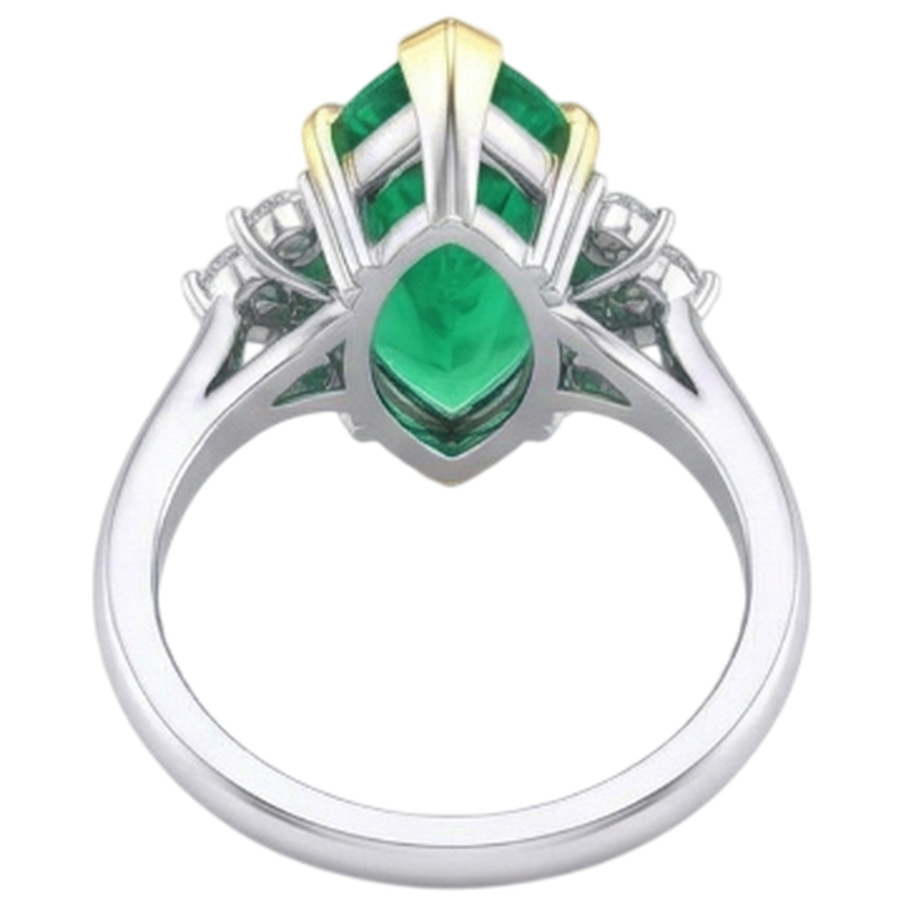 Bespoke Colombian Emerald Precious Stone Ring 3 ct – detail view