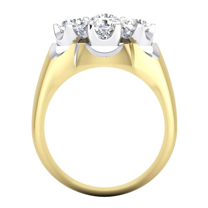 Men's Cluster Diamond Ring Lab Grown Two Tone Jewelry for Men
