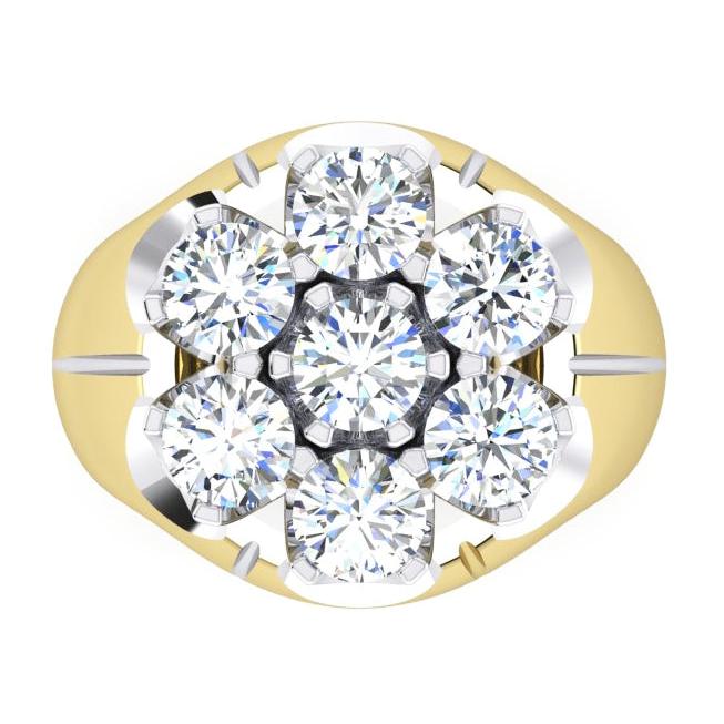 Men's Cluster Diamond Ring Lab Grown Two Tone Jewelry for Men