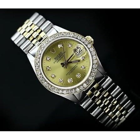 Diamond Bezel Gold & Ss