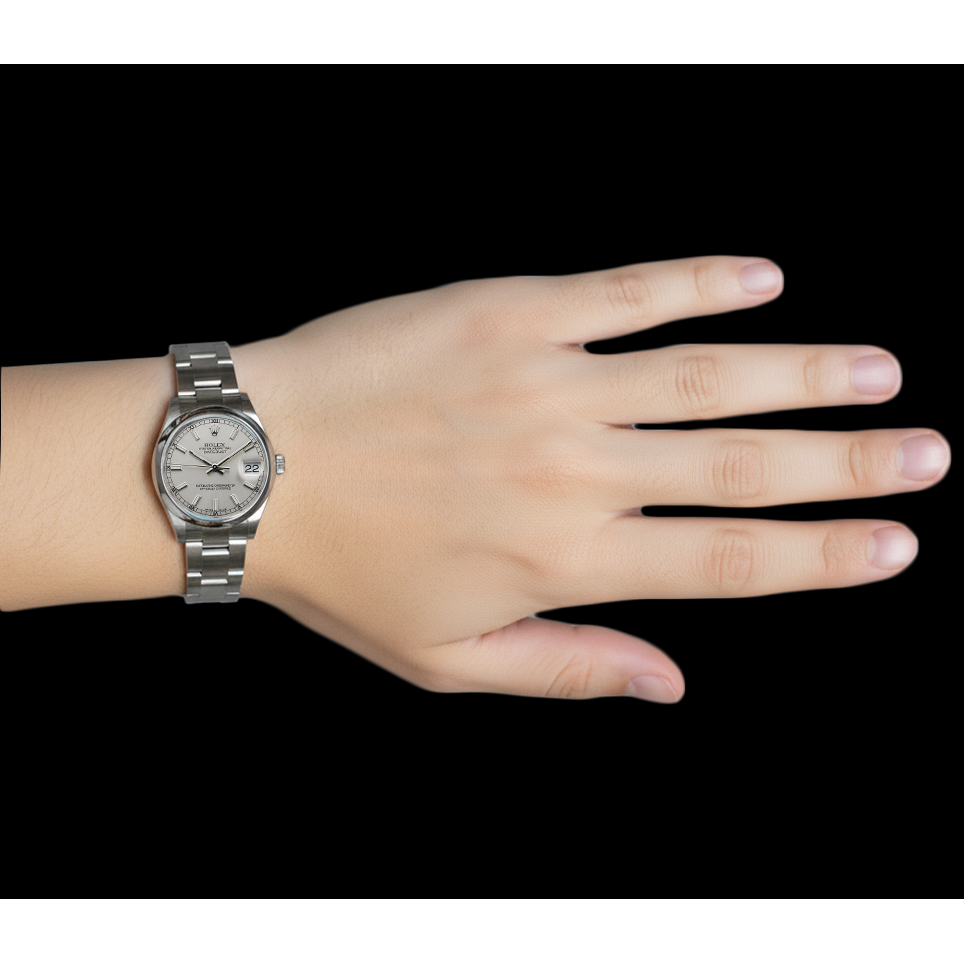 Midsize Datejust Rolex 31Mm Watch Smooth Bezel Ss Bracelet P6