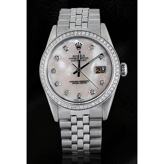 Bezel Rolex Date Just Men Watch Ss