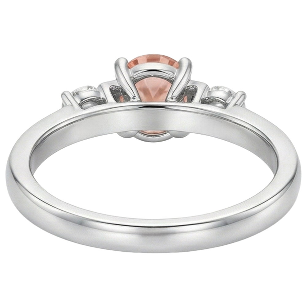 natural round morganite 9ct ring band detail