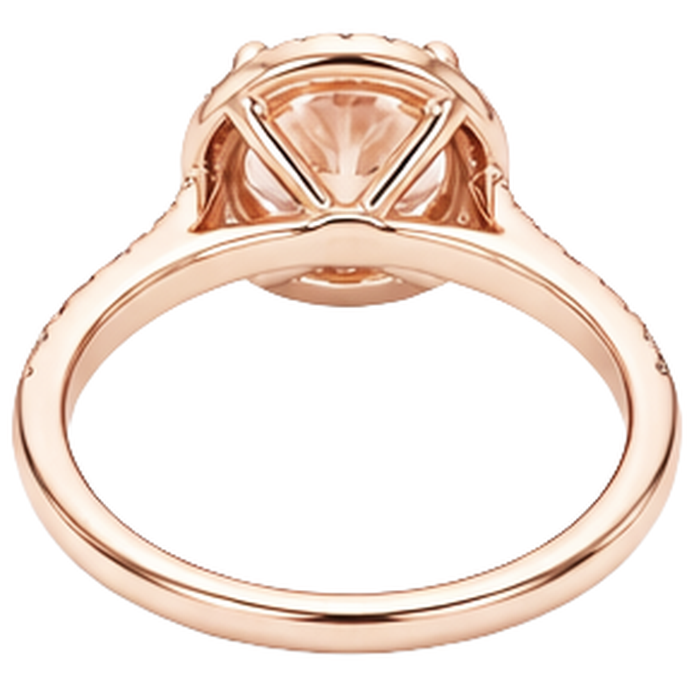 Morganite And Natural Earth Mined Diamond ( Not Lab Grown )s Round Cut 11.50 Ct Ring Rose Gold 14K