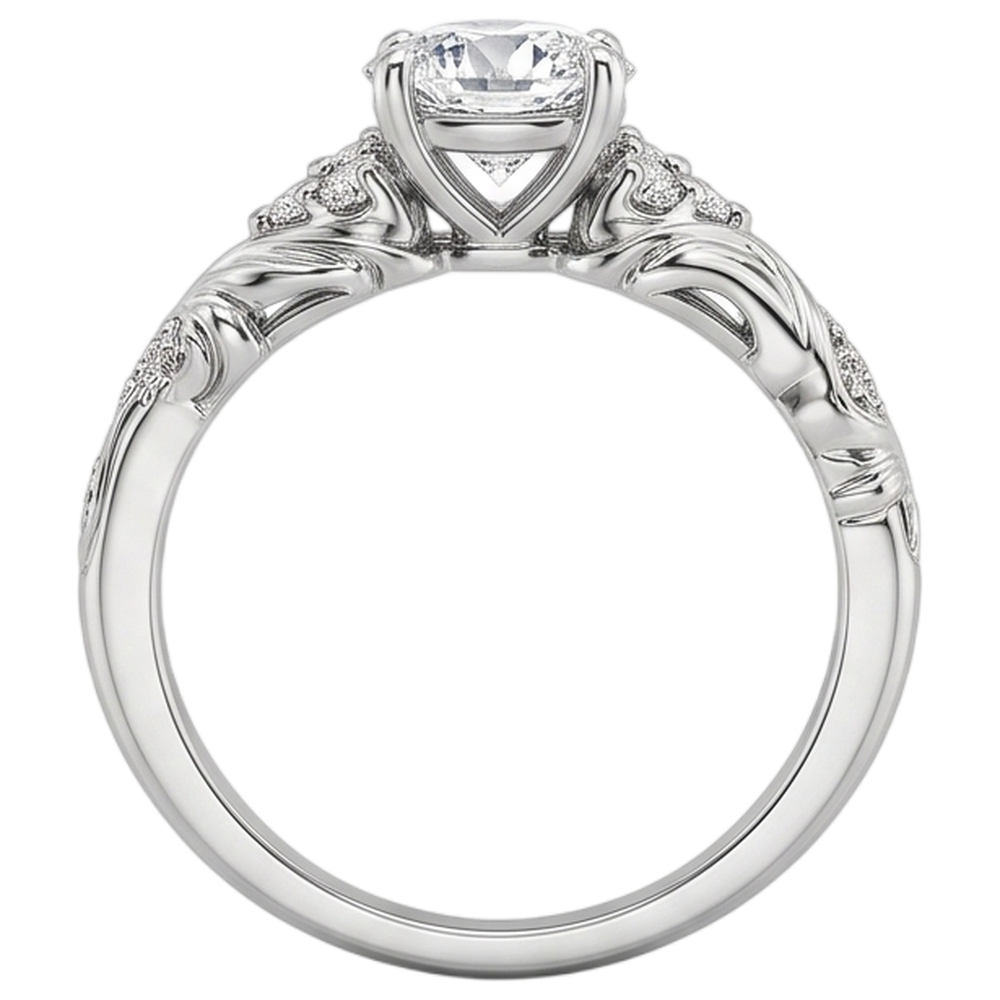 Natural Diamond Ring 1.85ct - White Gold 14K