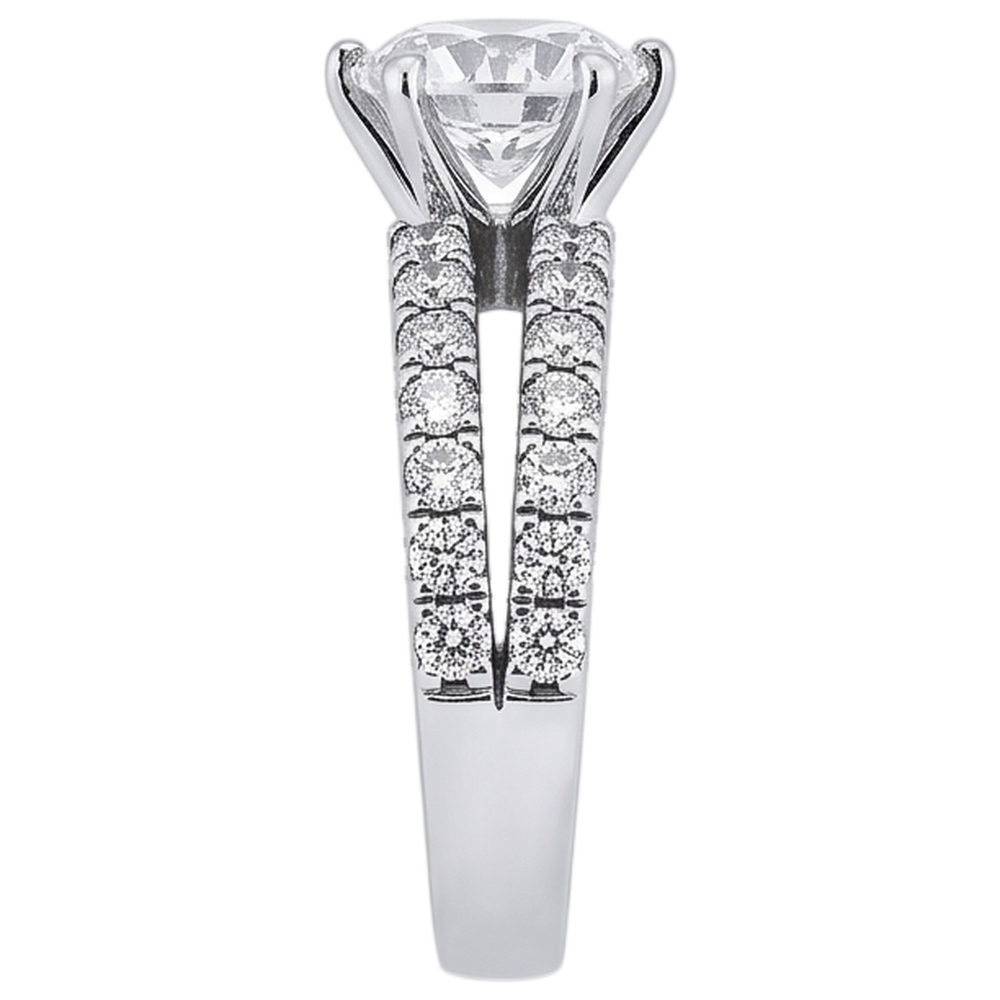 Natural Diamond Ring 2.50ct - White Gold 14K