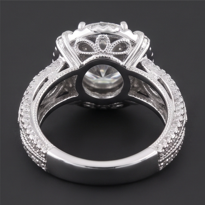Natural Diamond Ring 3ct - White Gold 14K