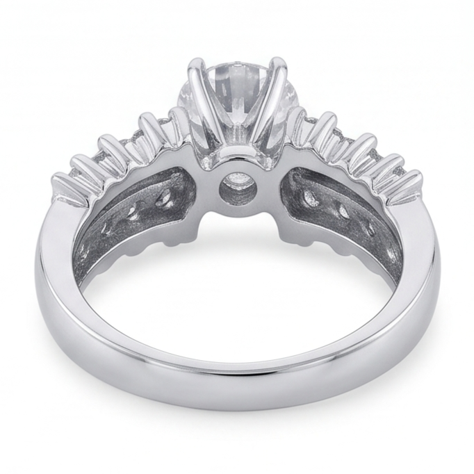 Natural Diamond Ring 3ct - White Gold 14K