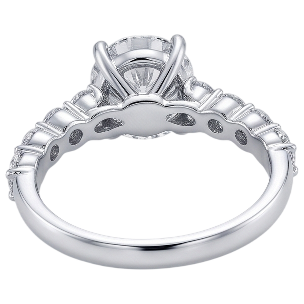Natural Diamond Ring 4.10ct - White Gold 14K