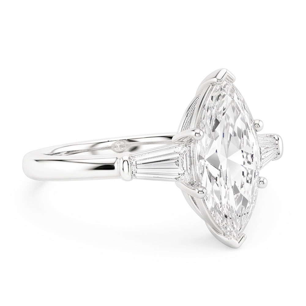 Natural Diamond Ring 4.50ct - White Gold 14K
