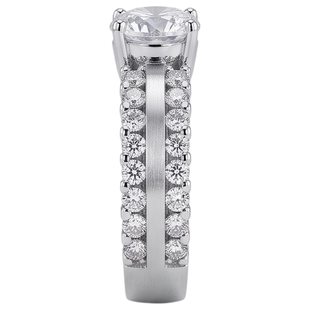 Natural Diamond Ring 4.70ct - White Gold 14K