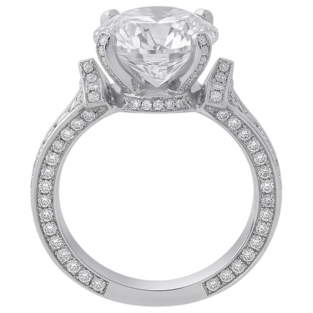 Natural Diamond Ring 4.75ct - White Gold 14K