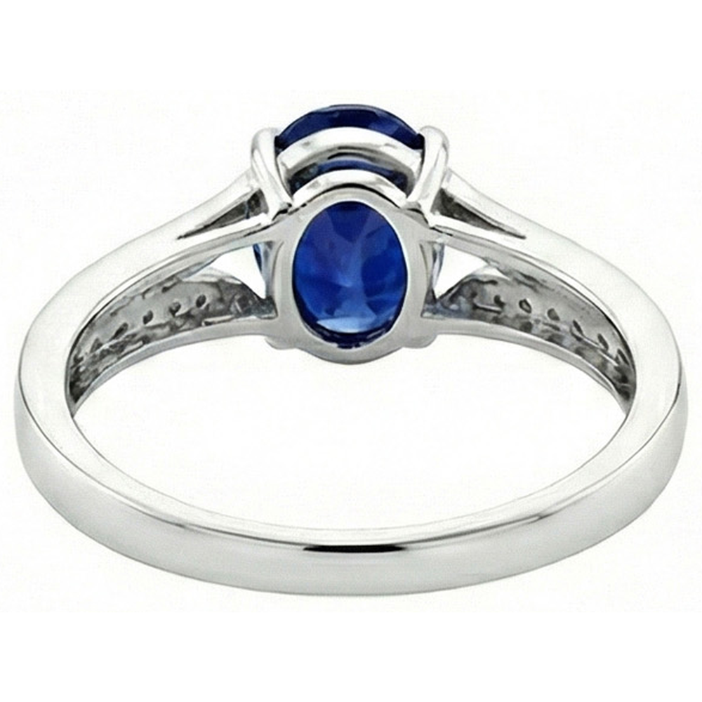natural round sapphire 3.50ct ring profile view