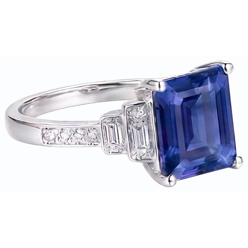 natural emerald sapphire 3ct ring top view