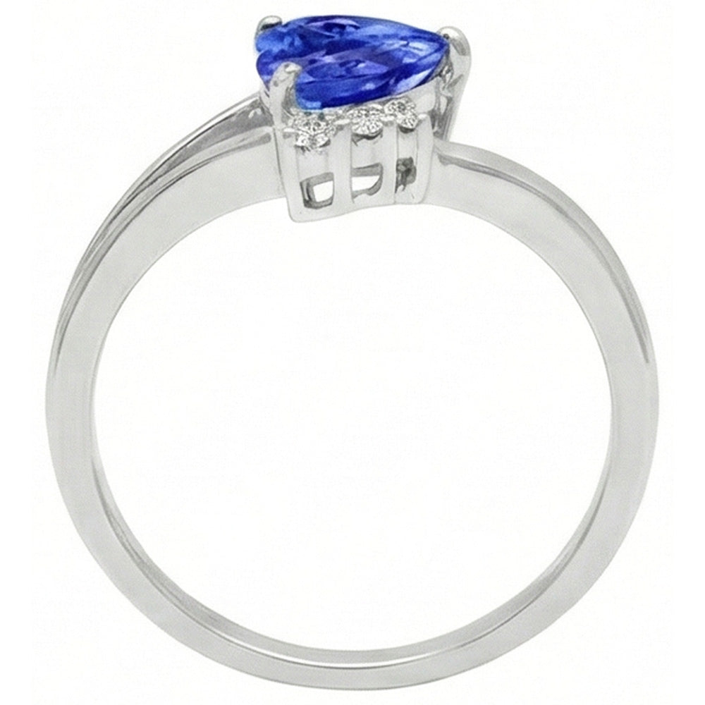 Natural Earth Mined Diamond ( Not Lab Grown ) Engagement Ring Heart Light Blue Sapphire 2.25 Carats