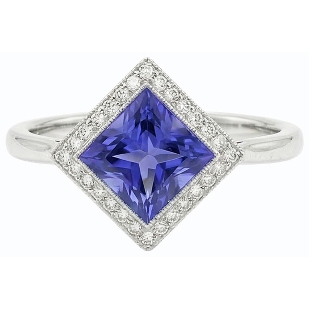 natural round sapphire 3ct ring profile view
