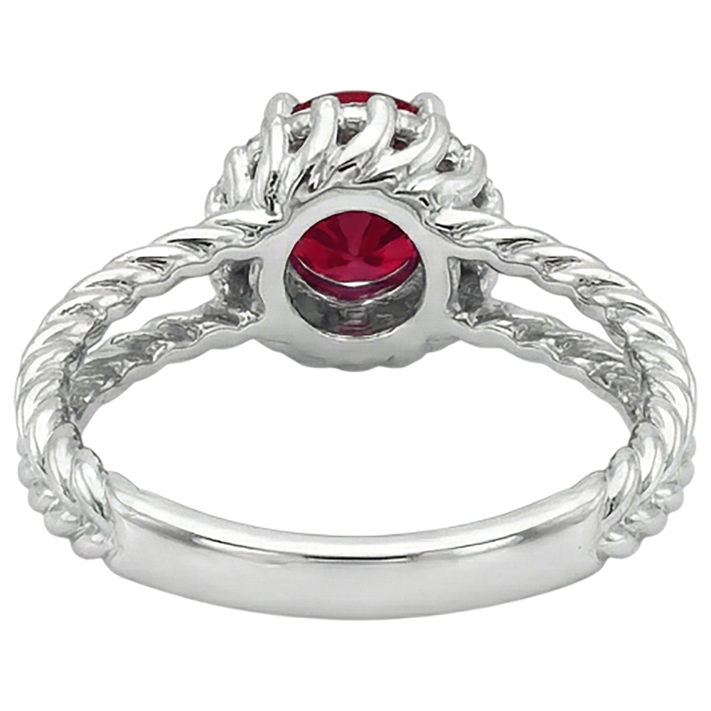 Natural Earth Mined Diamond ( Not Lab Grown ) Ring Ruby and Diamonds 2 Carats White Gold 14K Jewelry