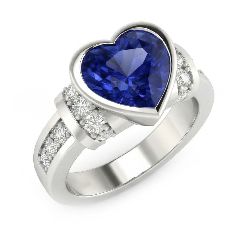 natural round sapphire 4ct watch top view