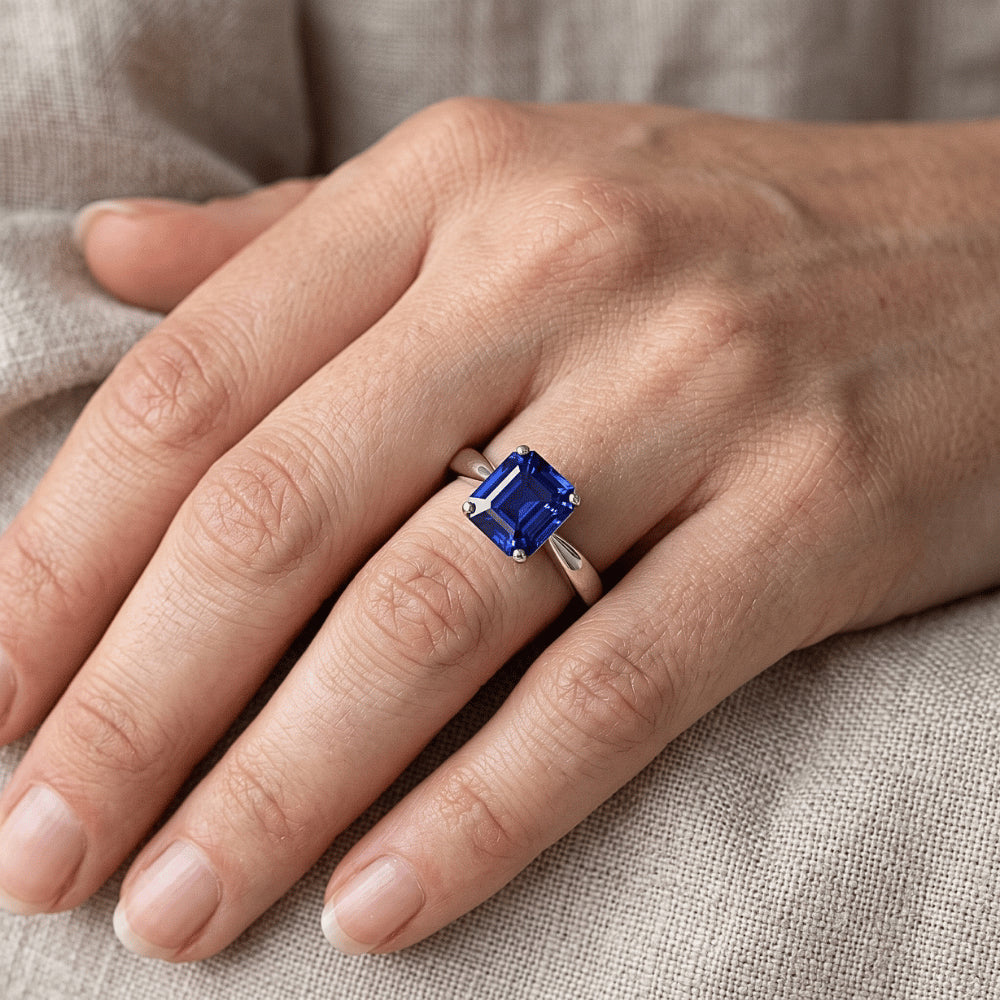 Natural Sapphire Ring 1.50ct - White Gold 14K
