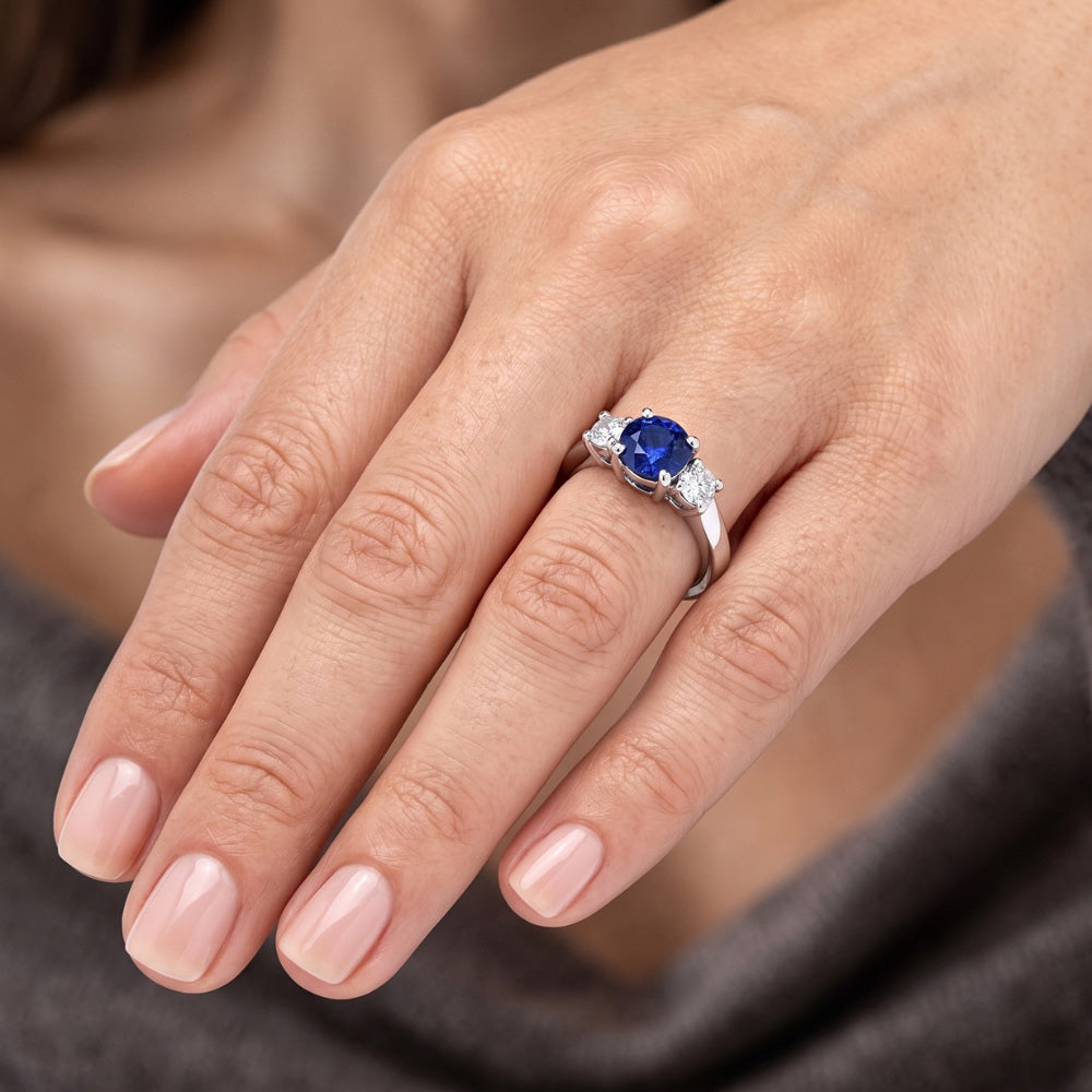 Natural Sapphire Ring 1.50ct - White Gold 14K