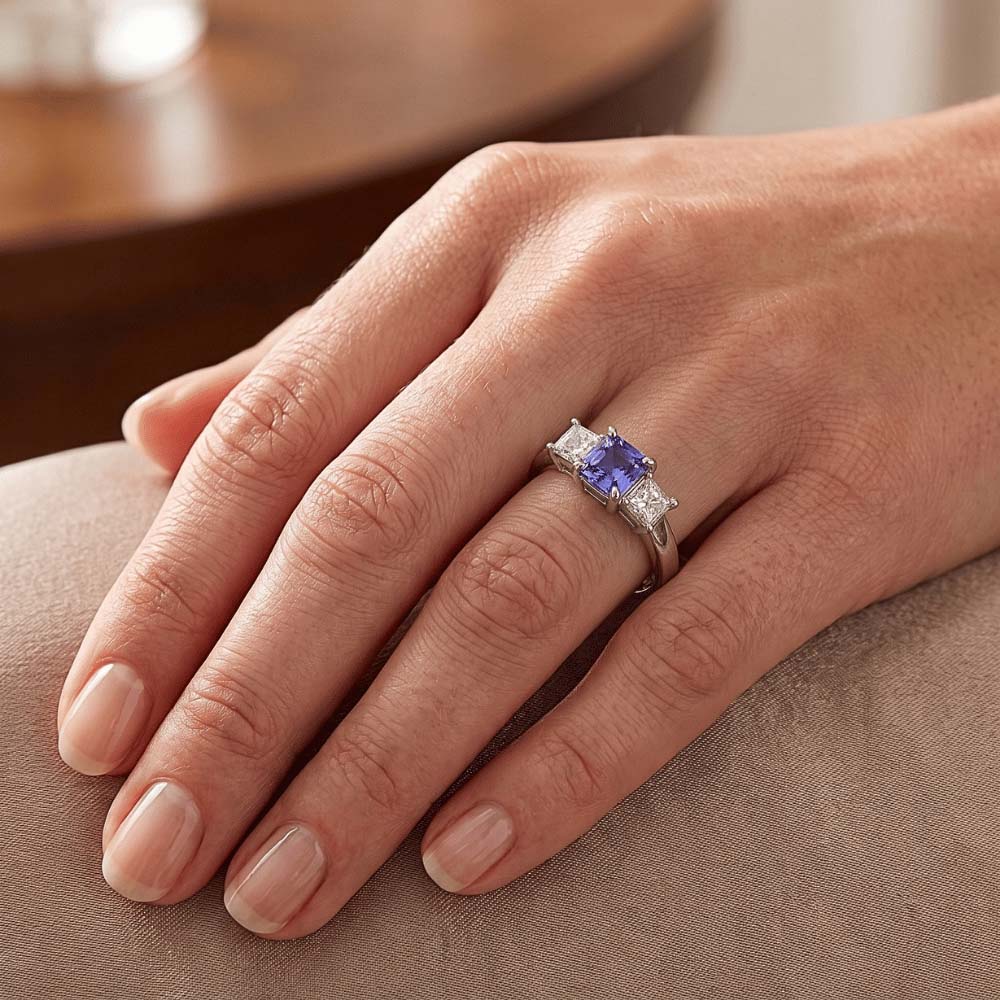 Natural Sapphire Ring 1.50ct - White Gold 14K