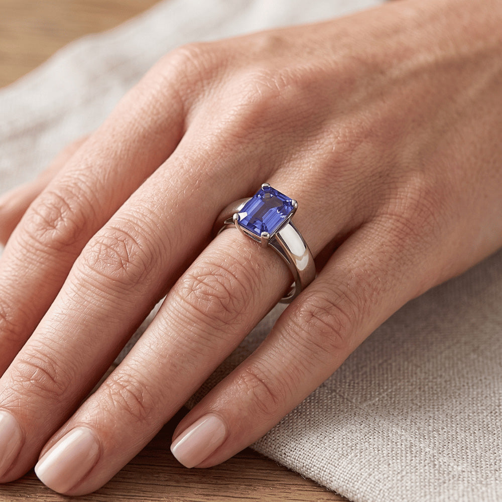 Natural Sapphire Ring 1.50ct - White Gold 14K