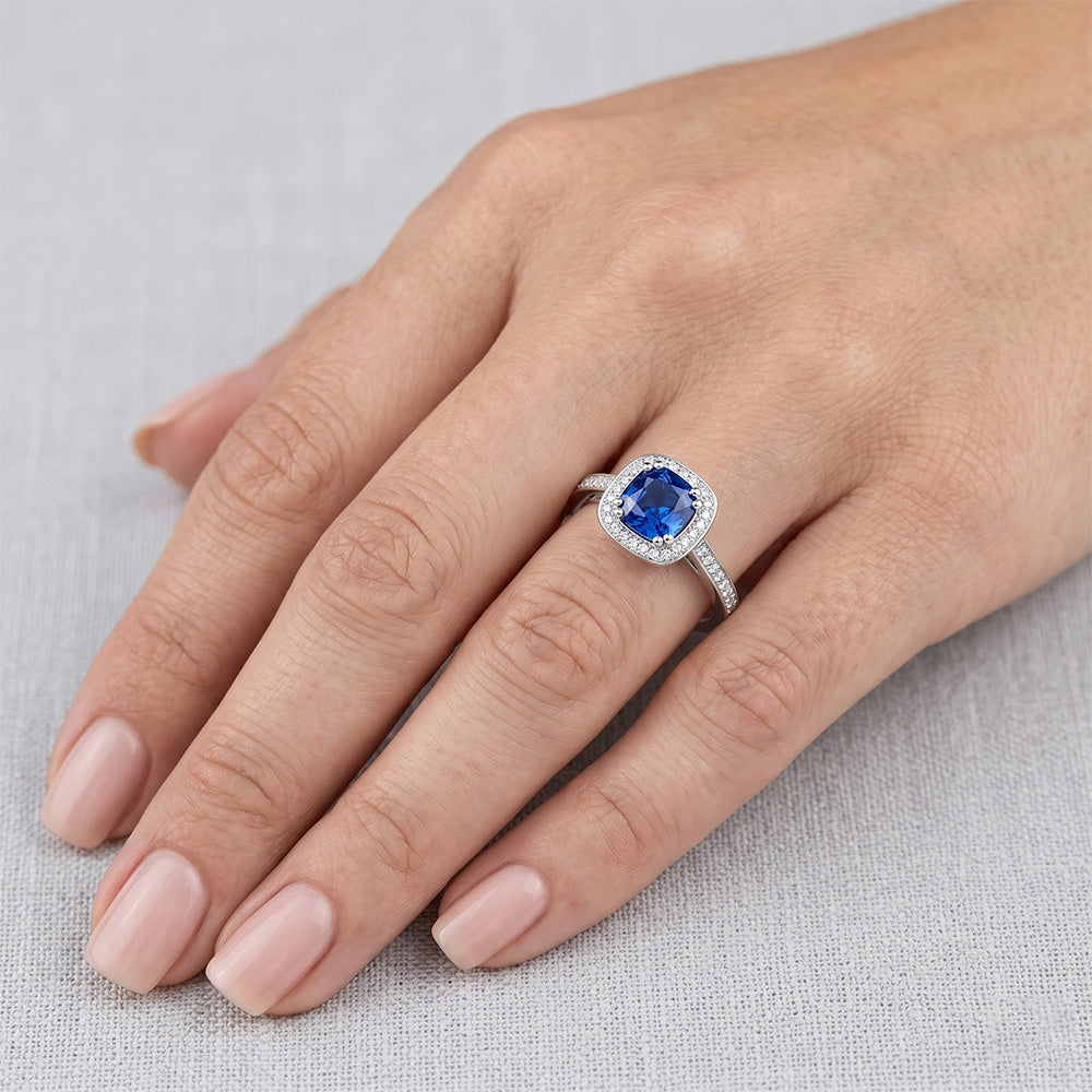 Natural Sapphire Ring 1.70ct - White Gold 14K