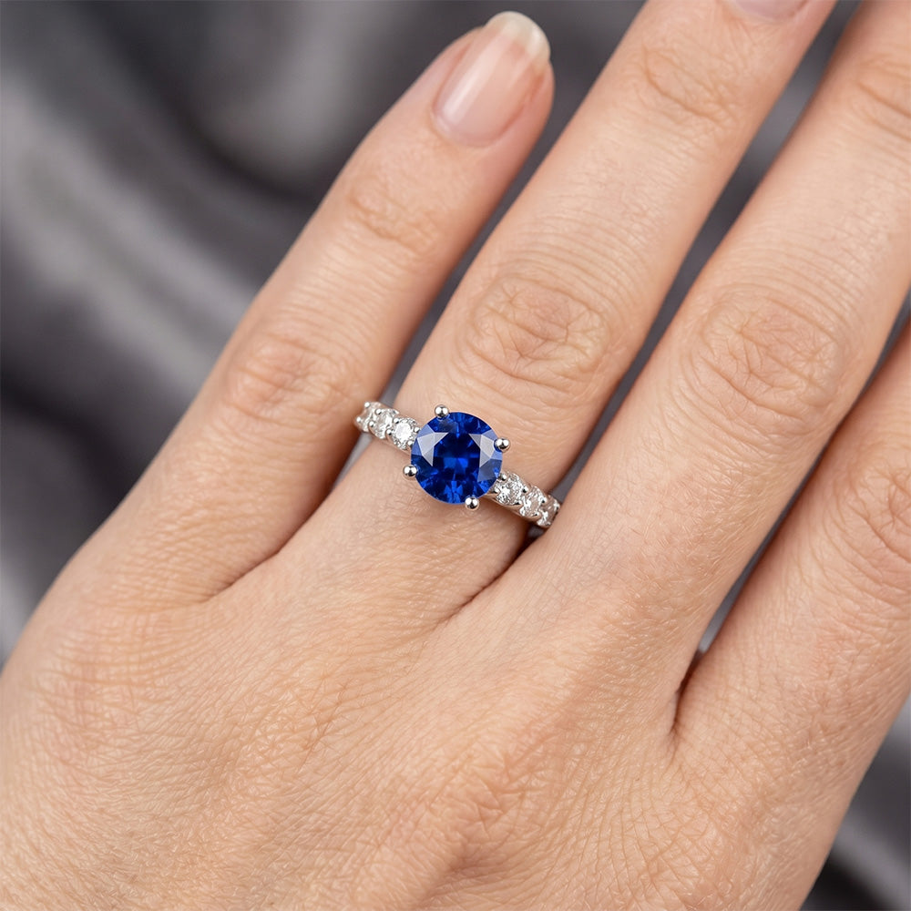 Natural Sapphire Ring 1.75ct - White Gold 14K