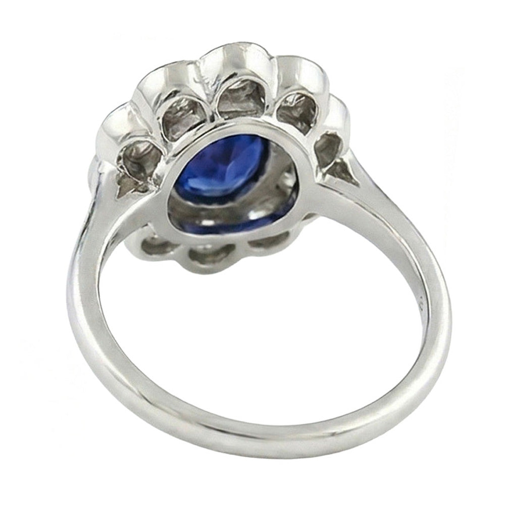 Natural Sapphire Ring 1ct - White Gold 14K