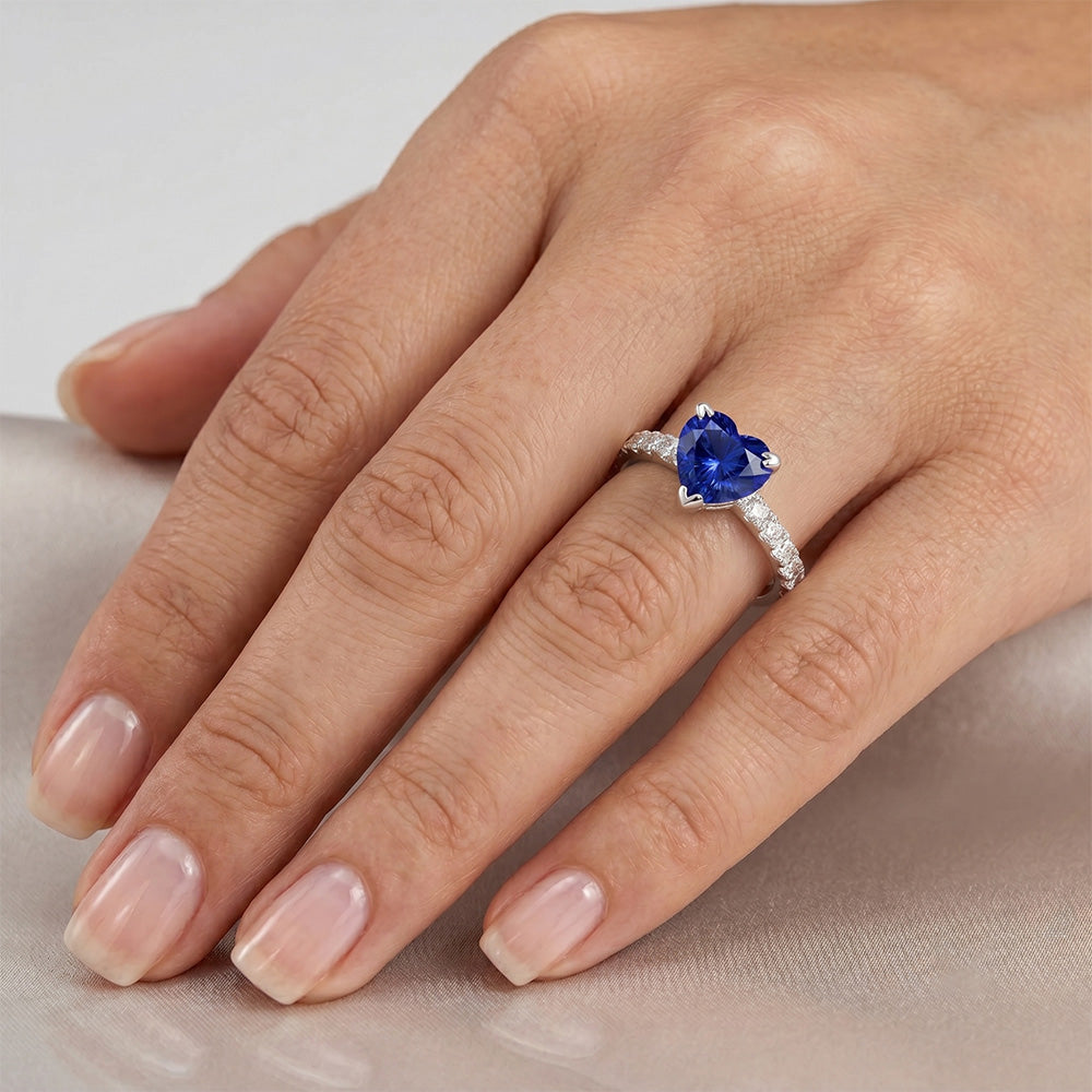 Natural Sapphire Ring 2.30ct - White Gold 14K