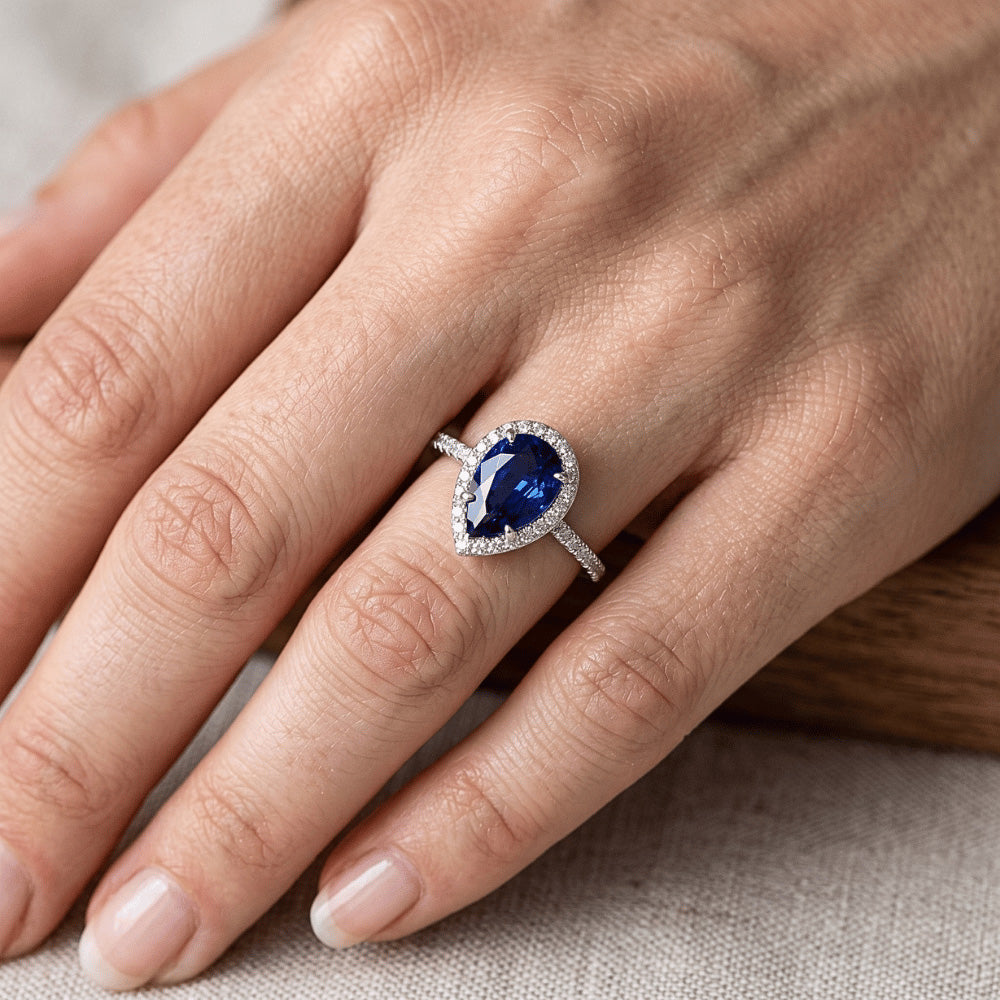 Natural Sapphire Ring 2.30ct - White Gold 14K