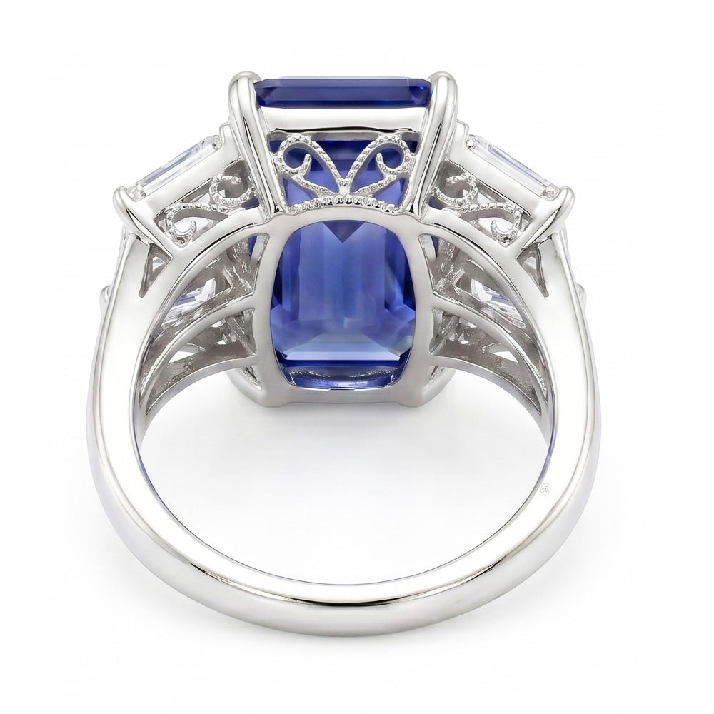 Natural Sapphire Ring 2.50ct - White Gold 14K