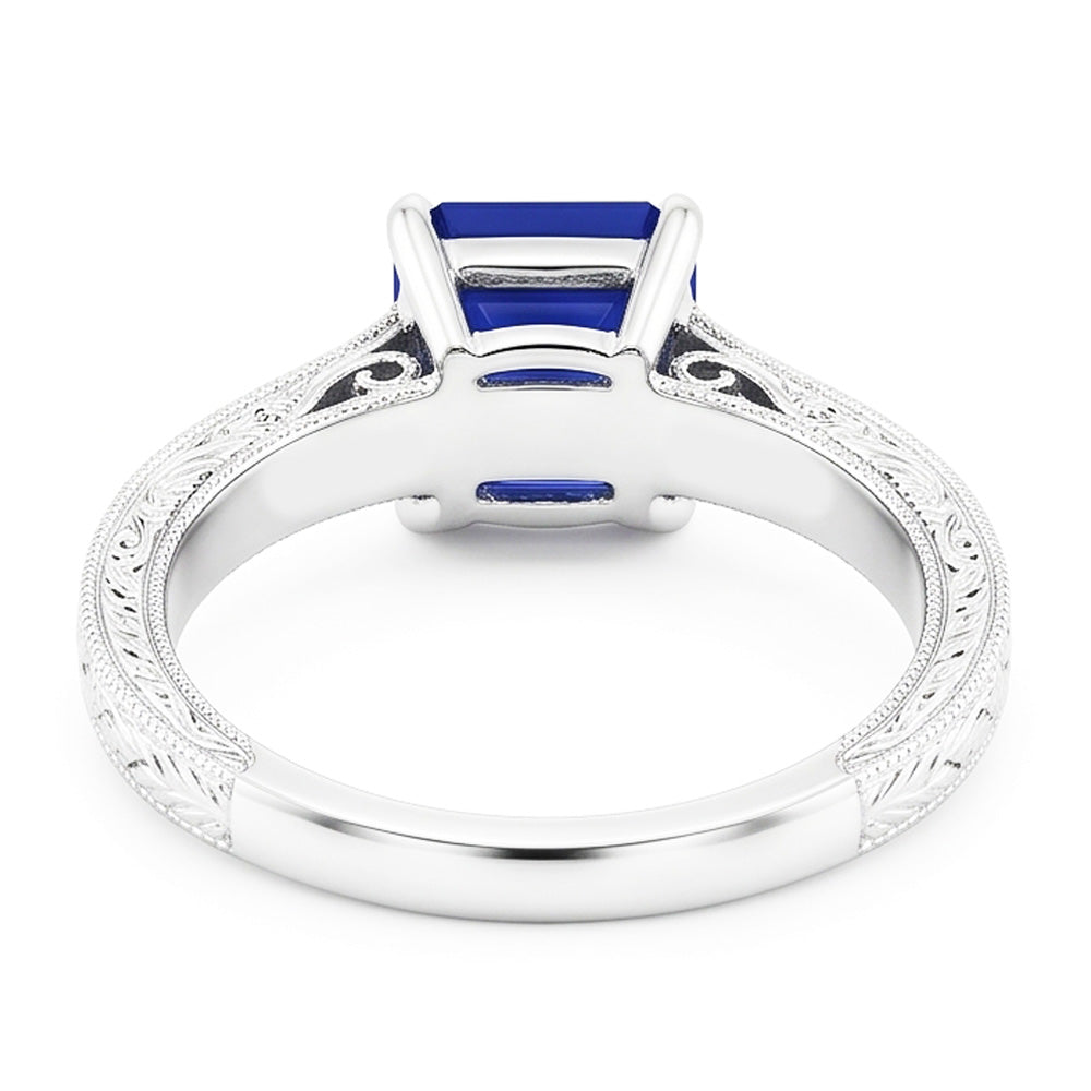 Natural Sapphire Ring 2.50ct - White Gold 14K