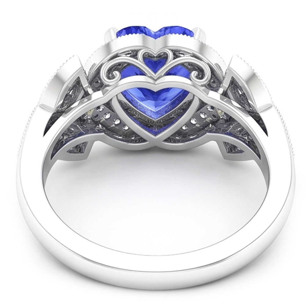 Natural Sapphire Ring 2.50ct - White Gold 14K