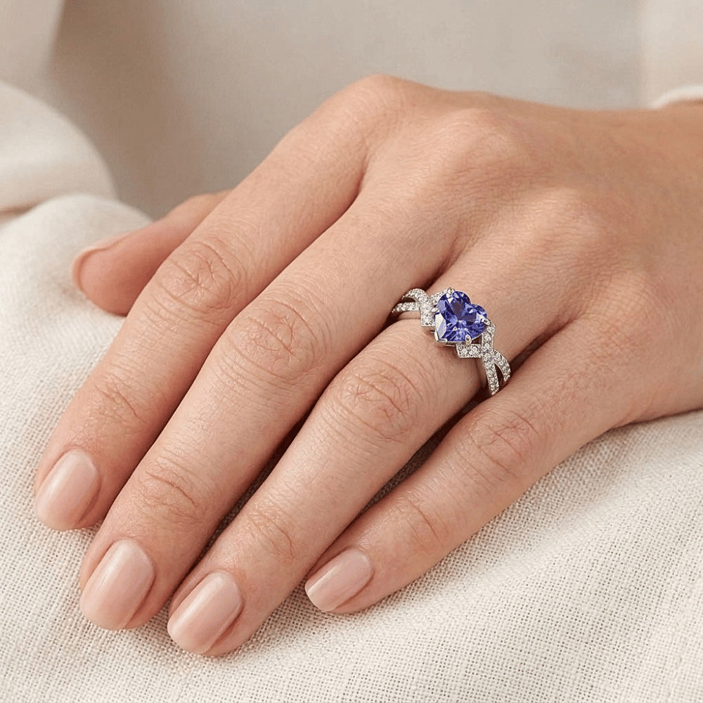 Natural Sapphire Ring 2.50ct - White Gold 14K