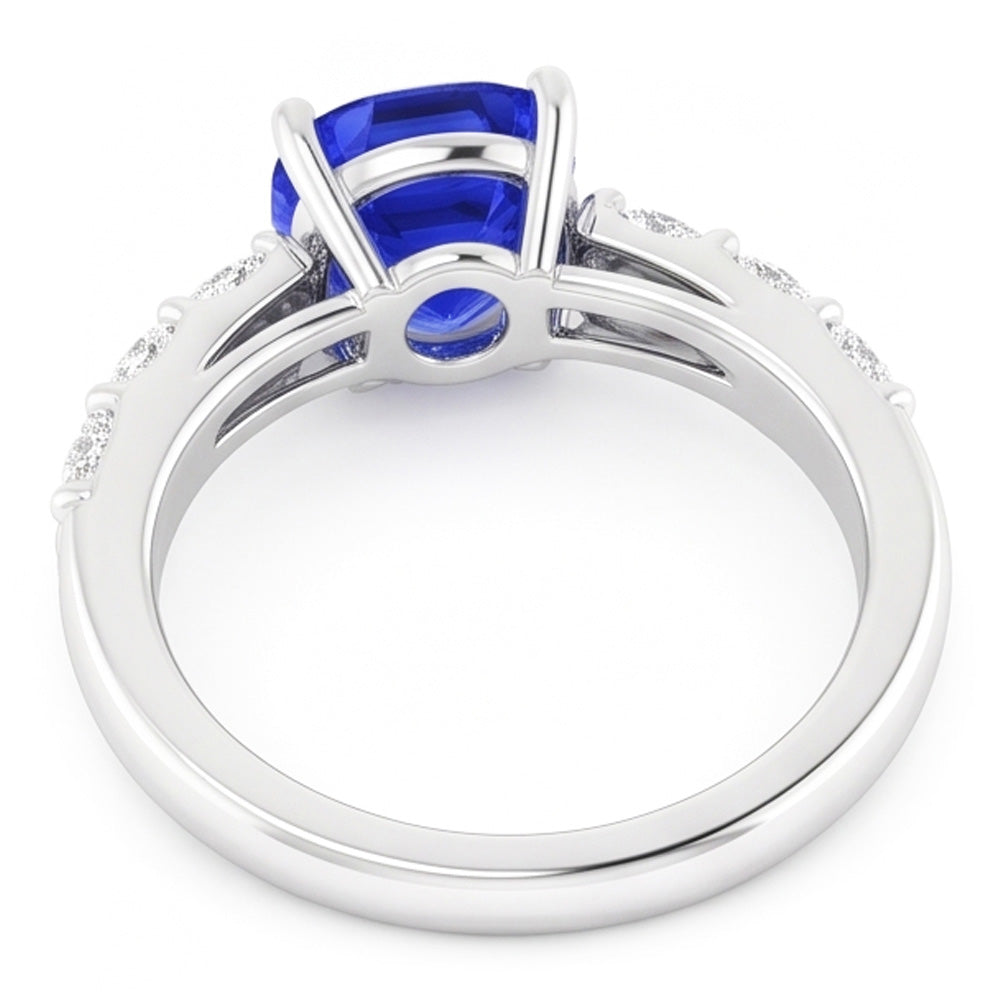 Natural Sapphire Ring 2.50ct - White Gold 14K