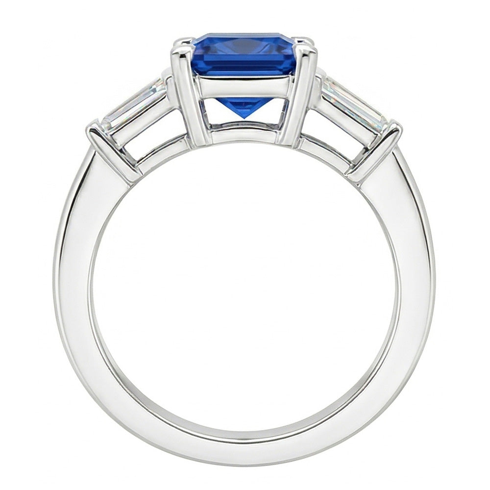 Natural Sapphire Ring 2.50ct - White Gold 14K