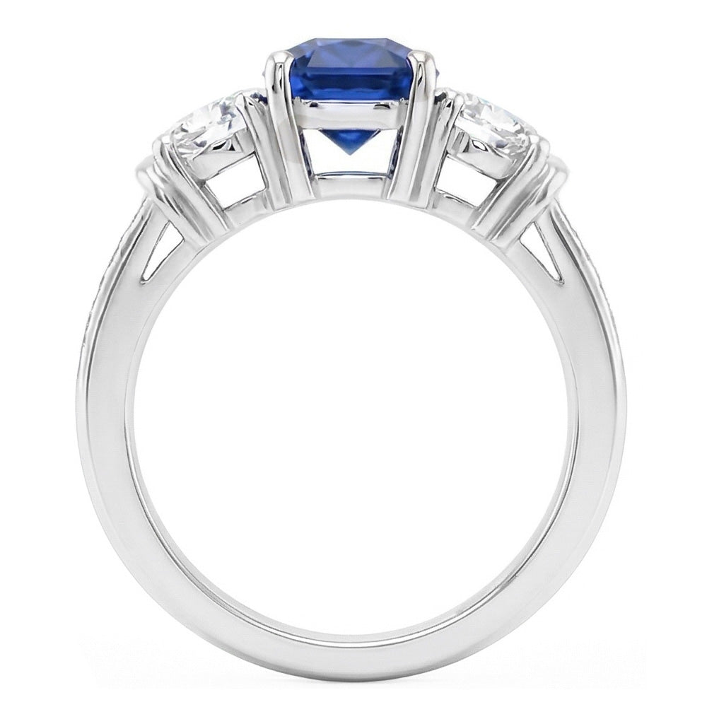 Natural Sapphire Ring 2.50ct - White Gold 14K