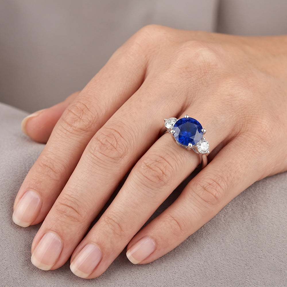 Natural Sapphire Ring 2.50ct - White Gold 14K
