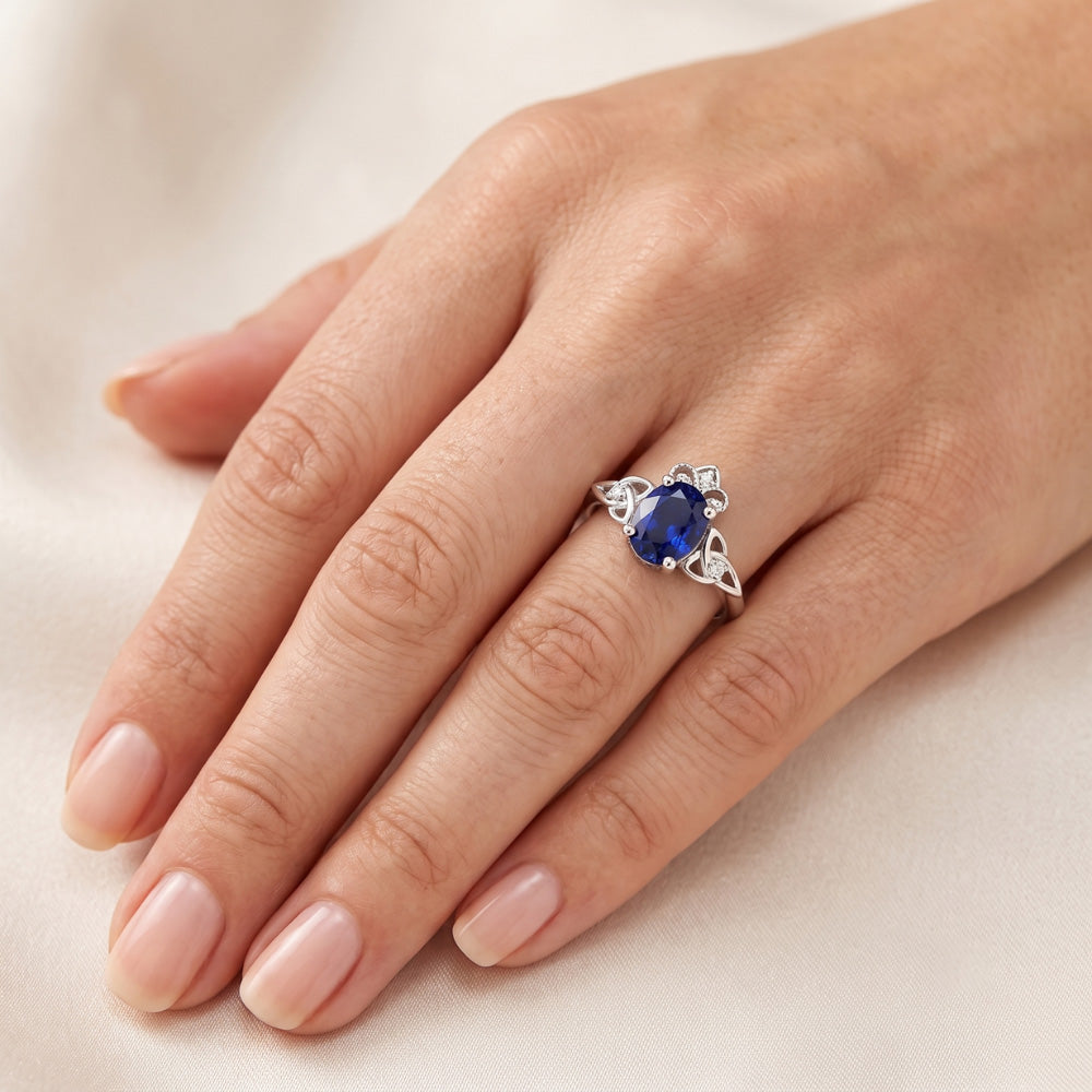 Natural Sapphire Ring 2.50ct - White Gold 14K