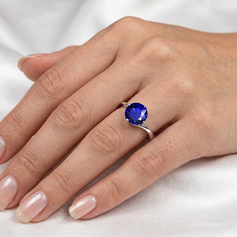 Natural Sapphire Ring 2.50ct - White Gold 14K