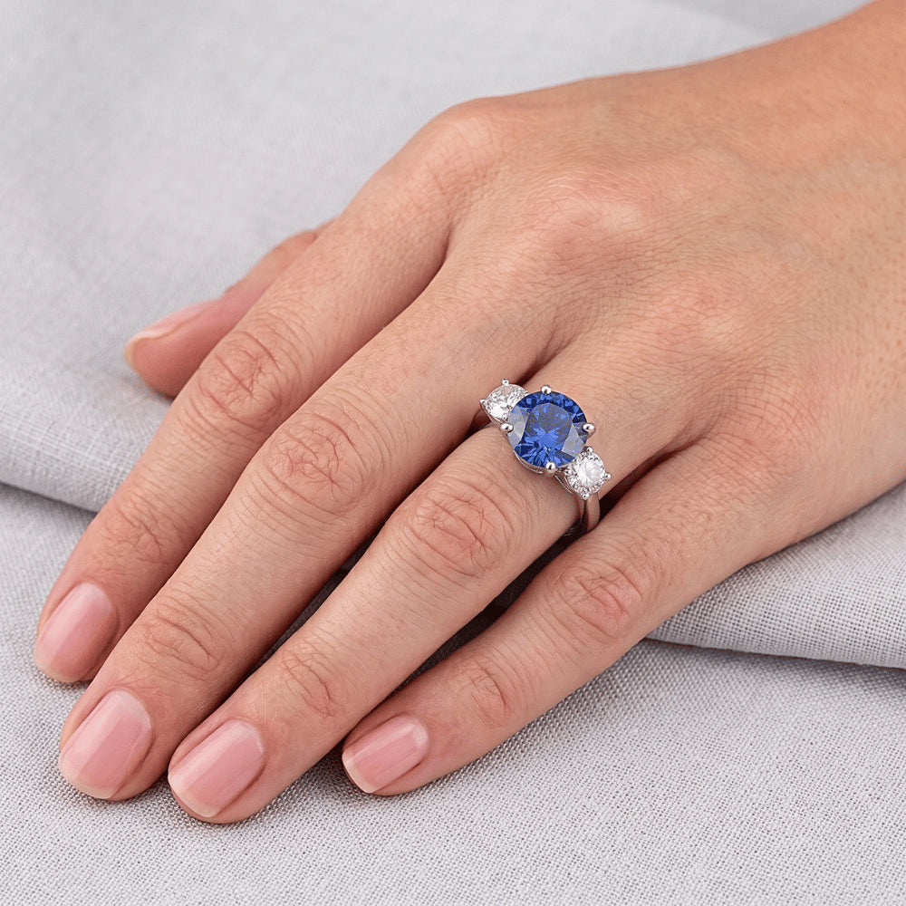 Natural Sapphire Ring 2.50ct - White Gold 14K