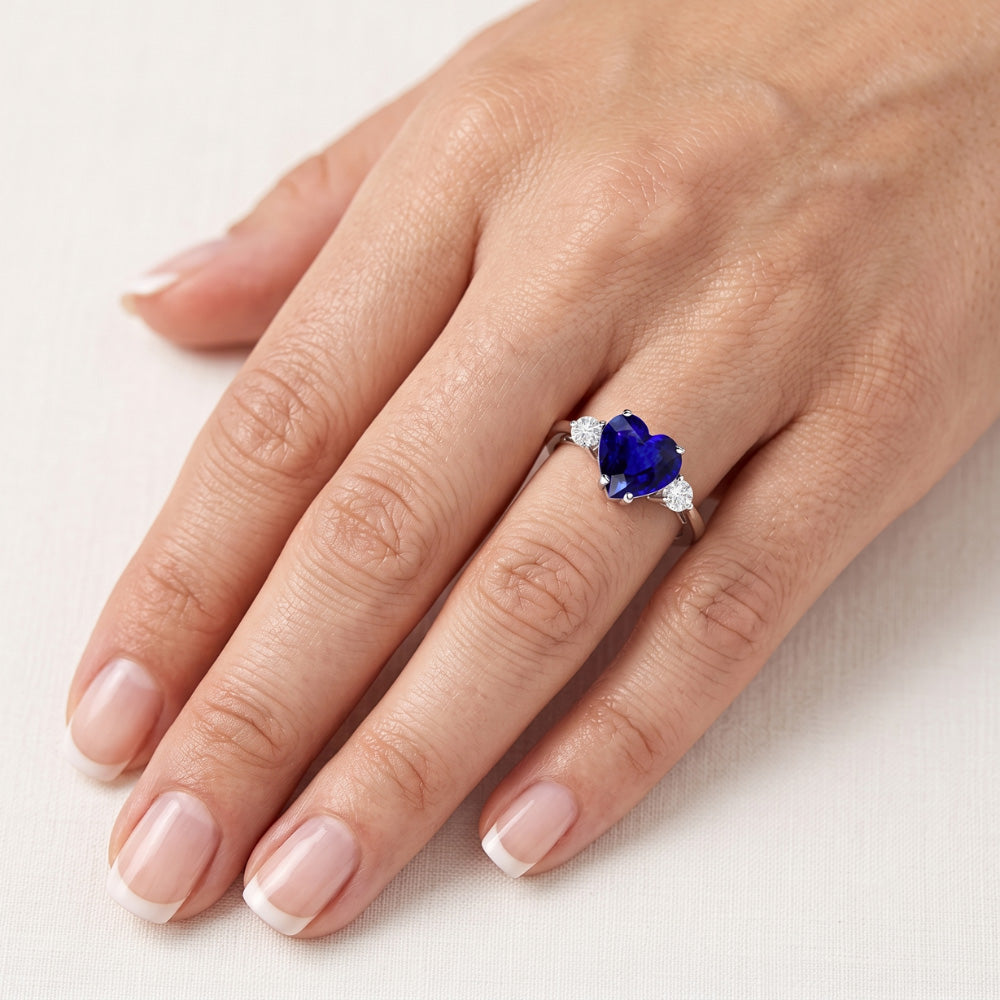 Natural Sapphire Ring 2.75ct - White Gold 14K