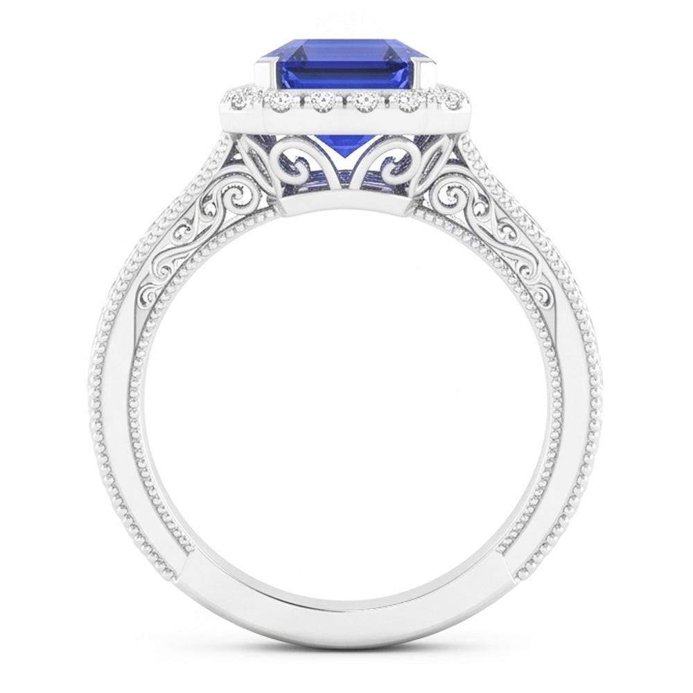 Natural Sapphire Ring 2ct - White Gold 14K