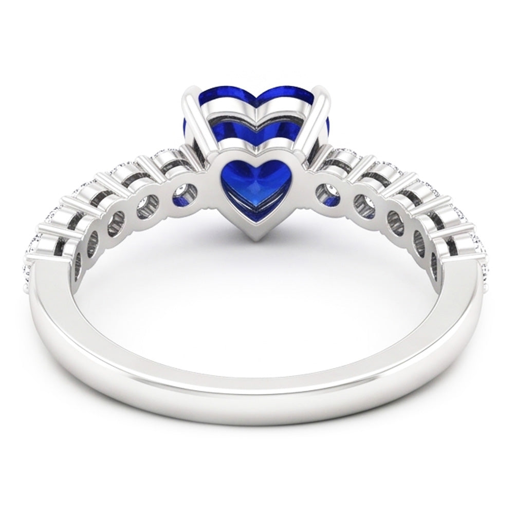 Natural Sapphire Ring 2ct - White Gold 14K