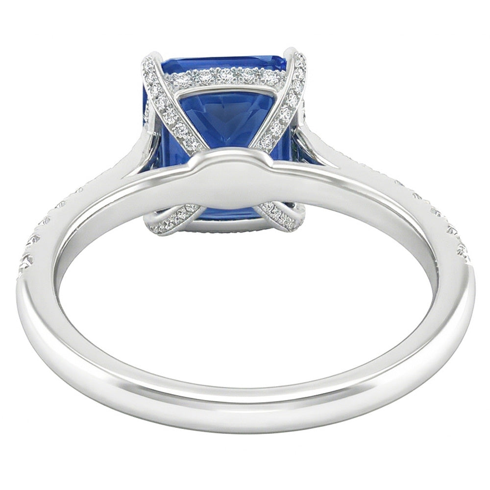 Natural Sapphire Ring 2ct - White Gold 14K