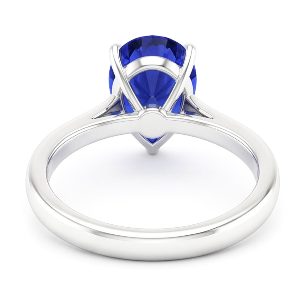 Natural Sapphire Ring 2ct - White Gold 14K