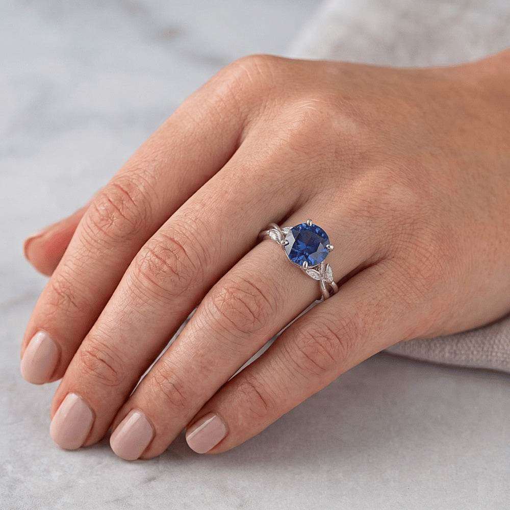 Natural Sapphire Ring 2ct - White Gold 14K